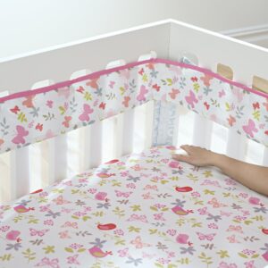 Just Born Botanica Fresh Air Crib Liner, Pink/Floral