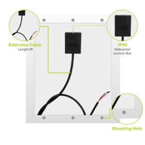 Newpowa 5W(Watts) 12V(Volts) 5W Monocrystalline Solar Panel Battery Maintainer High-Efficiency PV Module Power for Battery Charging of Boat RV Gate Opener Fences