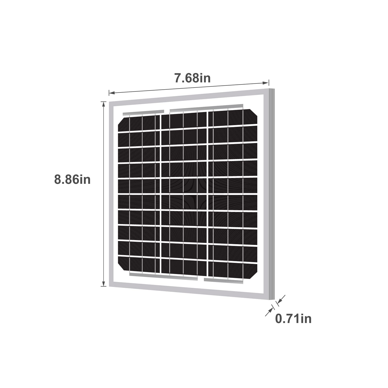 Newpowa 5W(Watts) 12V(Volts) 5W Monocrystalline Solar Panel Battery Maintainer High-Efficiency PV Module Power for Battery Charging of Boat RV Gate Opener Fences