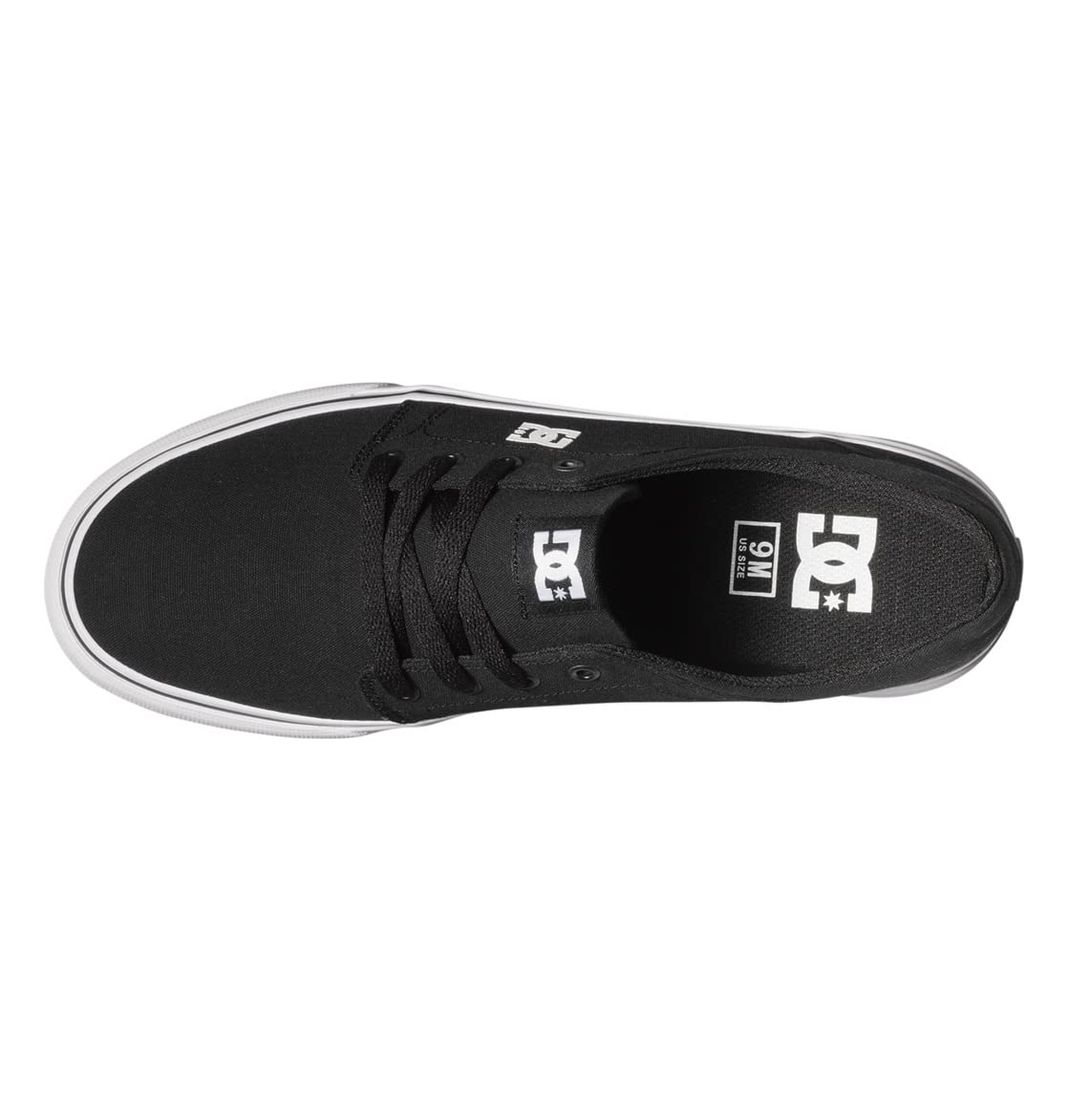 DC Womens Trase TX Skate Shoe, Black/White, 12 D US