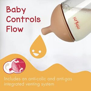 mimijumi Baby Bottle Set - Get Going Anti-Colic Bottles for Newborns - Baby Breastfeeding Bottles - 4 Oz and 8 Oz Baby Bottles - Lighter - 0-12M