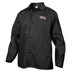 lincoln electric black x-large flame-resistant cloth welding jacket,kh808xl