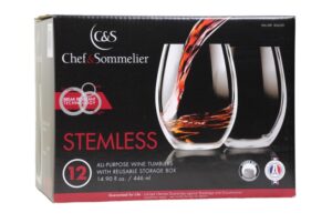 chef & sommelier 12 stemless all-purpose wine tumblers