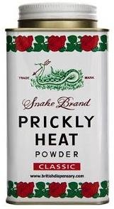 snake brand prickly heat cooling powder, good for heat rash, 1 can (classic, 140g)