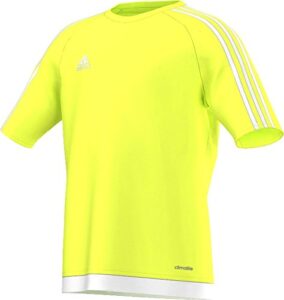 adidas kids' soccer estro jersey, solar yellow/white, small