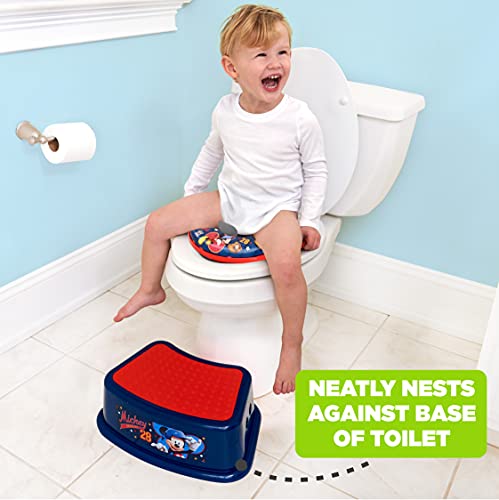 Ginsey Disney Mickey Mouse All Star Bathroom Step Stool for Kids Using The Toilet and Sink, Red and Blue, 9.75" x 5.25" x 14.25", 1.08 lb, 1 Count (Pack of 1), (56503)