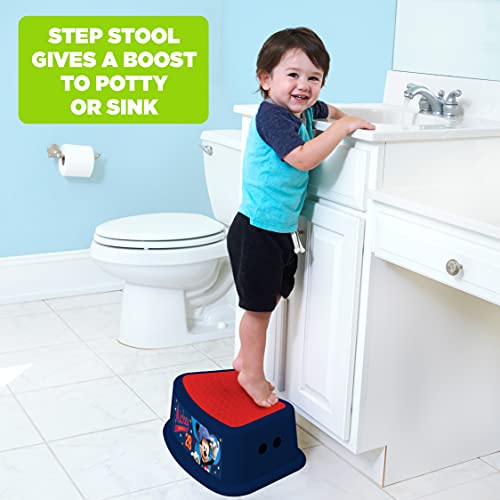 Ginsey Disney Mickey Mouse All Star Bathroom Step Stool for Kids Using The Toilet and Sink, Red and Blue, 9.75" x 5.25" x 14.25", 1.08 lb, 1 Count (Pack of 1), (56503)