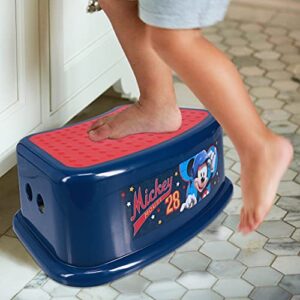 Ginsey Disney Mickey Mouse All Star Bathroom Step Stool for Kids Using The Toilet and Sink, Red and Blue, 9.75" x 5.25" x 14.25", 1.08 lb, 1 Count (Pack of 1), (56503)