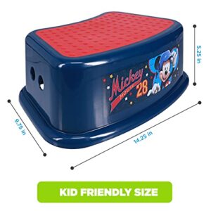 Ginsey Disney Mickey Mouse All Star Bathroom Step Stool for Kids Using The Toilet and Sink, Red and Blue, 9.75" x 5.25" x 14.25", 1.08 lb, 1 Count (Pack of 1), (56503)