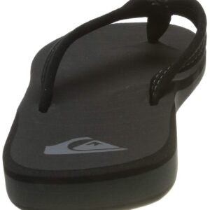 Quiksilver Men's Carver Suede 3 Point Flip Flop Athletic Sandal, Solid Black, 11 M US