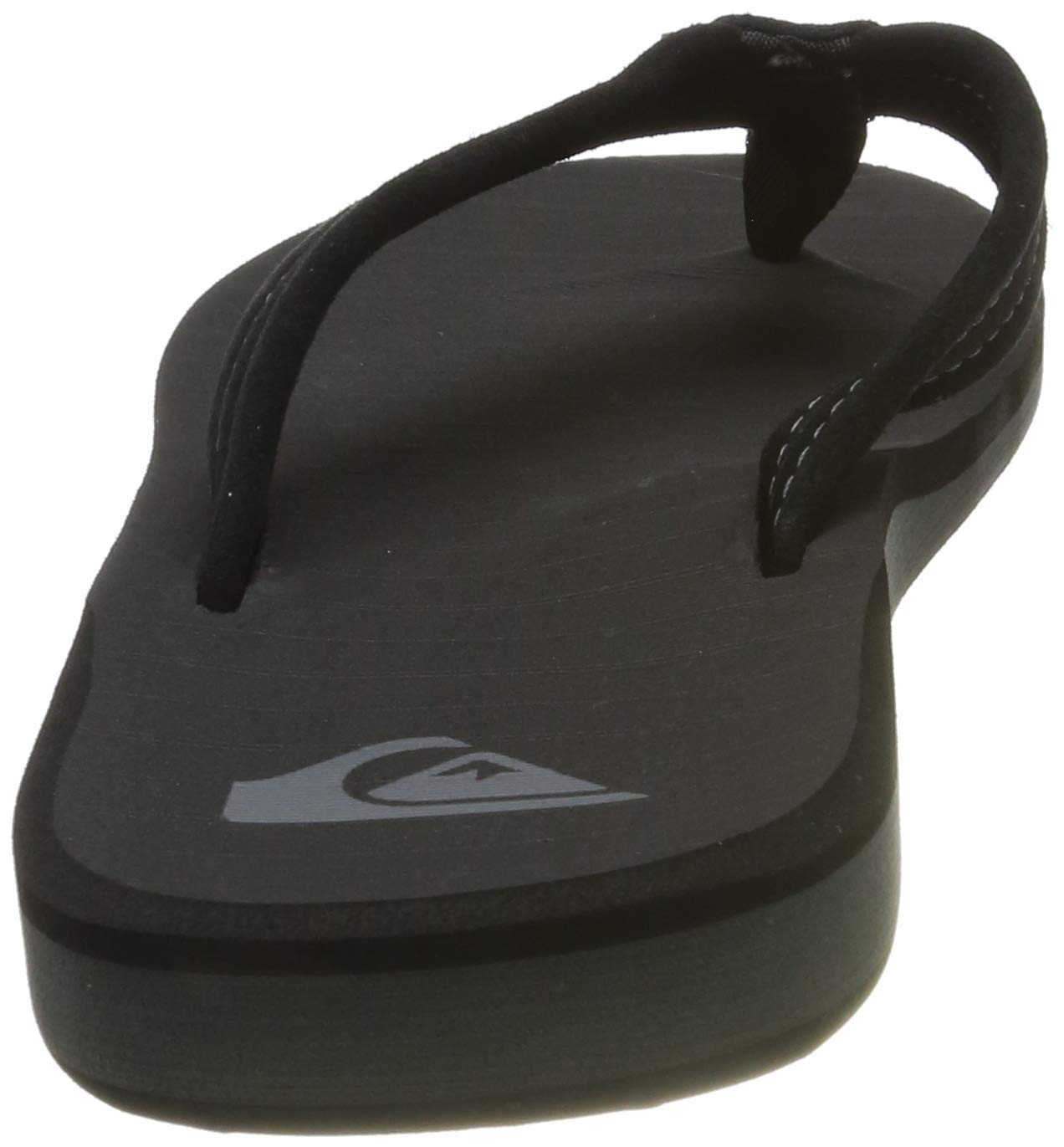 Quiksilver Men's Carver Suede 3 Point Flip Flop Athletic Sandal, Solid Black, 11 M US