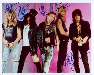 kirkland guns and roses, classic rock group, 8 x 10 photo autograph on glossy photo paper