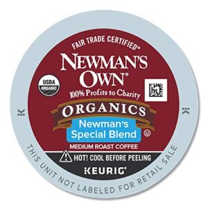 newman's own organics keurig single-serve k-cup pods special blend medium roast coffee, fair trade certified, 24 count