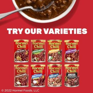 HORMEL Chili Chunky Beef Chili with Beans, No Artificial Ingredients, 15 Oz