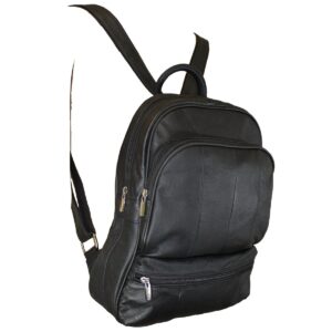genuine leather backpack handbag purse sling shoulder bag medium size black