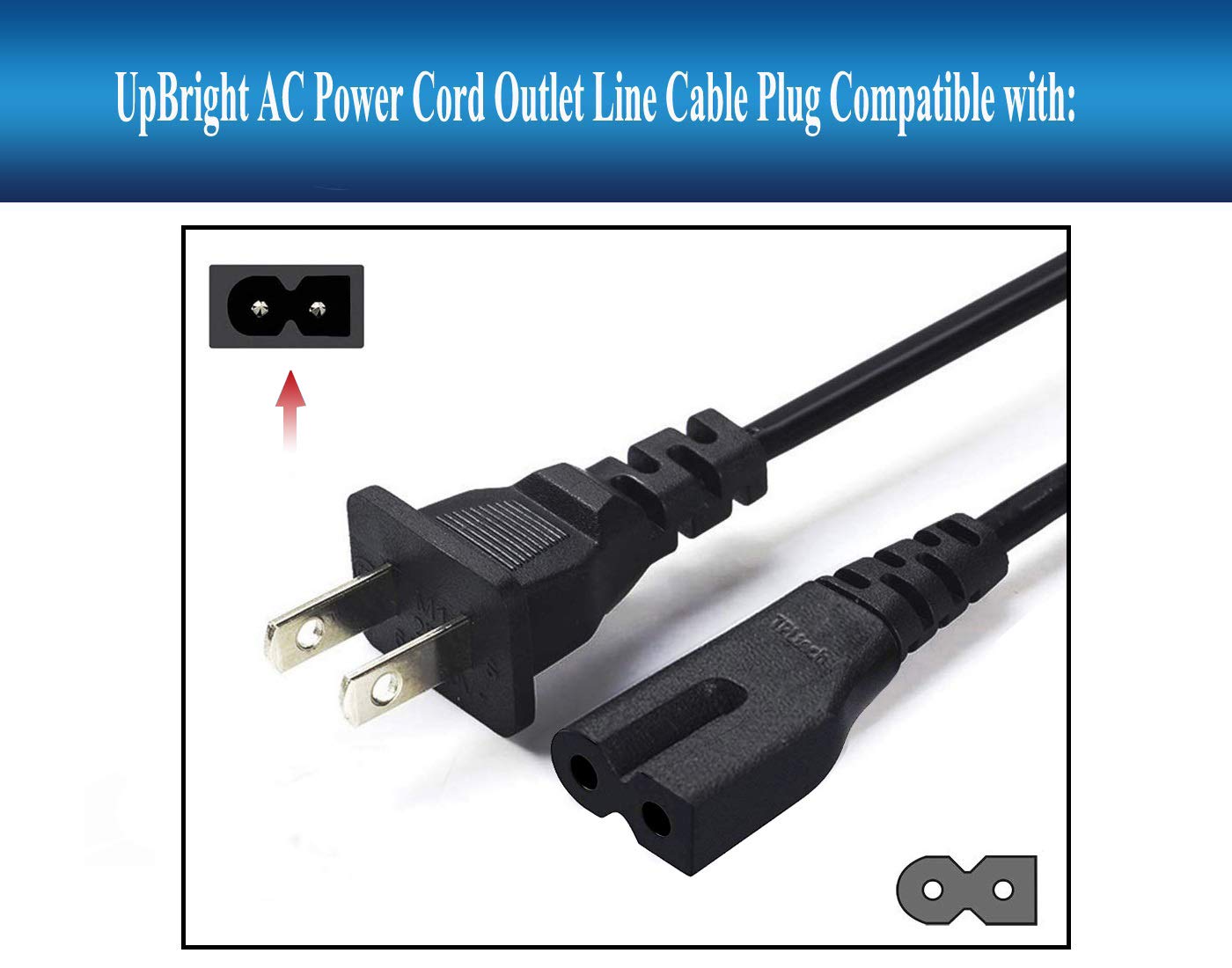 UpBright AC Power Cord Cable Compatible with Bose Companion 3 5 Speaker PC Cinemate GS Series II Spk System Lifestyle Subwoofer PS18 PS28 PS38 PS48 III Powered Acoustimass 6 10 15 16 25 30 Module 9 25