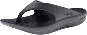 telic energy flip flop - comfort sandals for men and women | 3xs (women's 5) midnight black