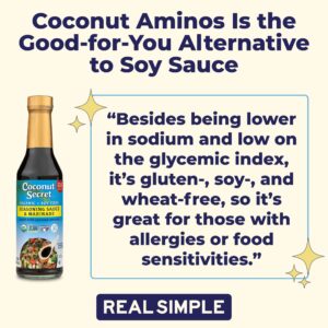 Coconut Secret Coconut Aminos - 16.9 fl oz - Low Sodium Soy Sauce Alternative, Low-Glycemic - Organic, Vegan, Non-GMO, Gluten-Free, Kosher - Keto, Paleo - 101 Total Servings