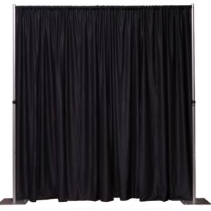OnlineEEI, Adjustable Height Pipe and Drape Backdrop or Room Divider Kit, 7ft to 12ft High x 7ft to 12ft Wide, Black Premier Drape Included