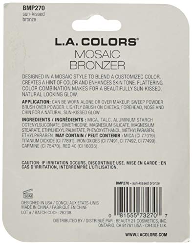 L.A. Colors Mosaic Bronzer/Blush Compact, Golden Bronze, 0.09 Ounce