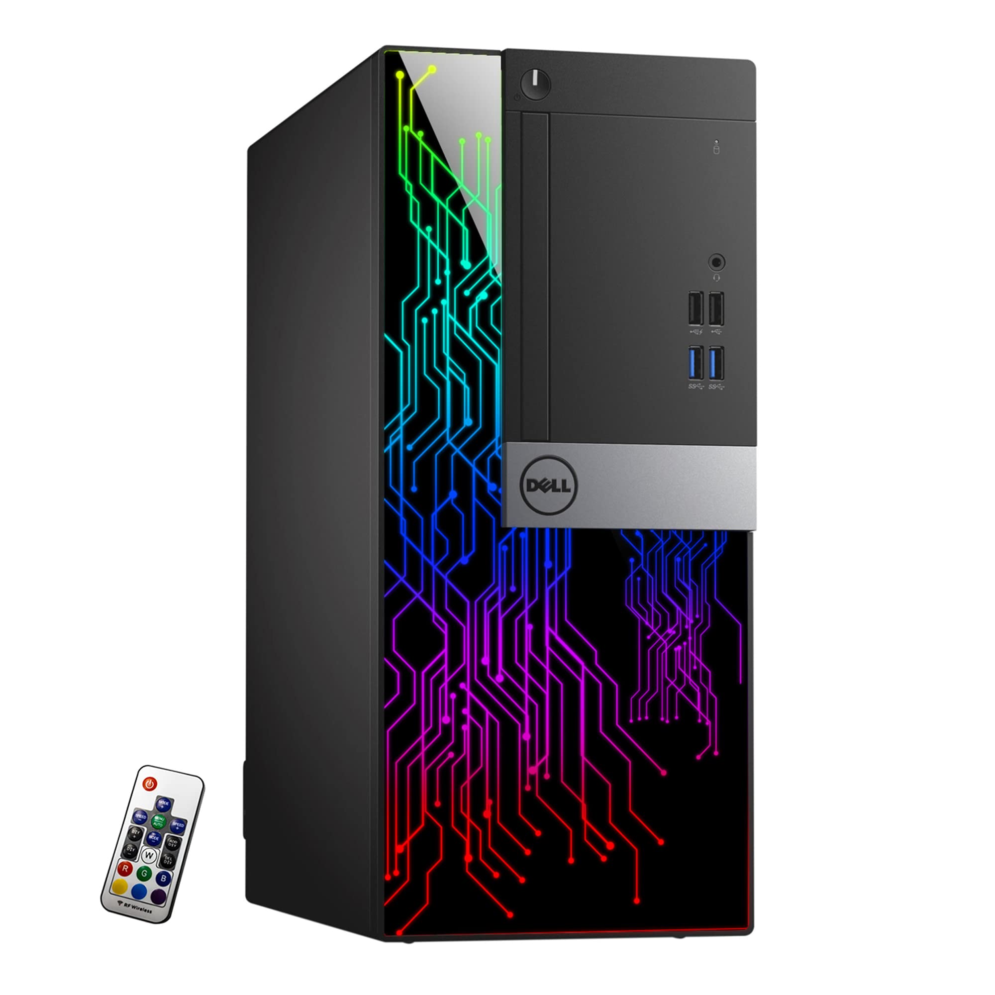 Dell OptiPlex Tower Customized RGB Lights Computer Intel Core i5-6500 Processor up to 3.60 GHz 8GB RAM 256GB Solid State Storage (SSD) Windows 10 Wi-Fi, Keyboard & Mouse HDMI (Renewed)