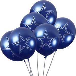 dallas cowboys navy blue latex balloons - 12" (6 pack) - unique, durable & eye-catching - perfect for game day parties & decorations