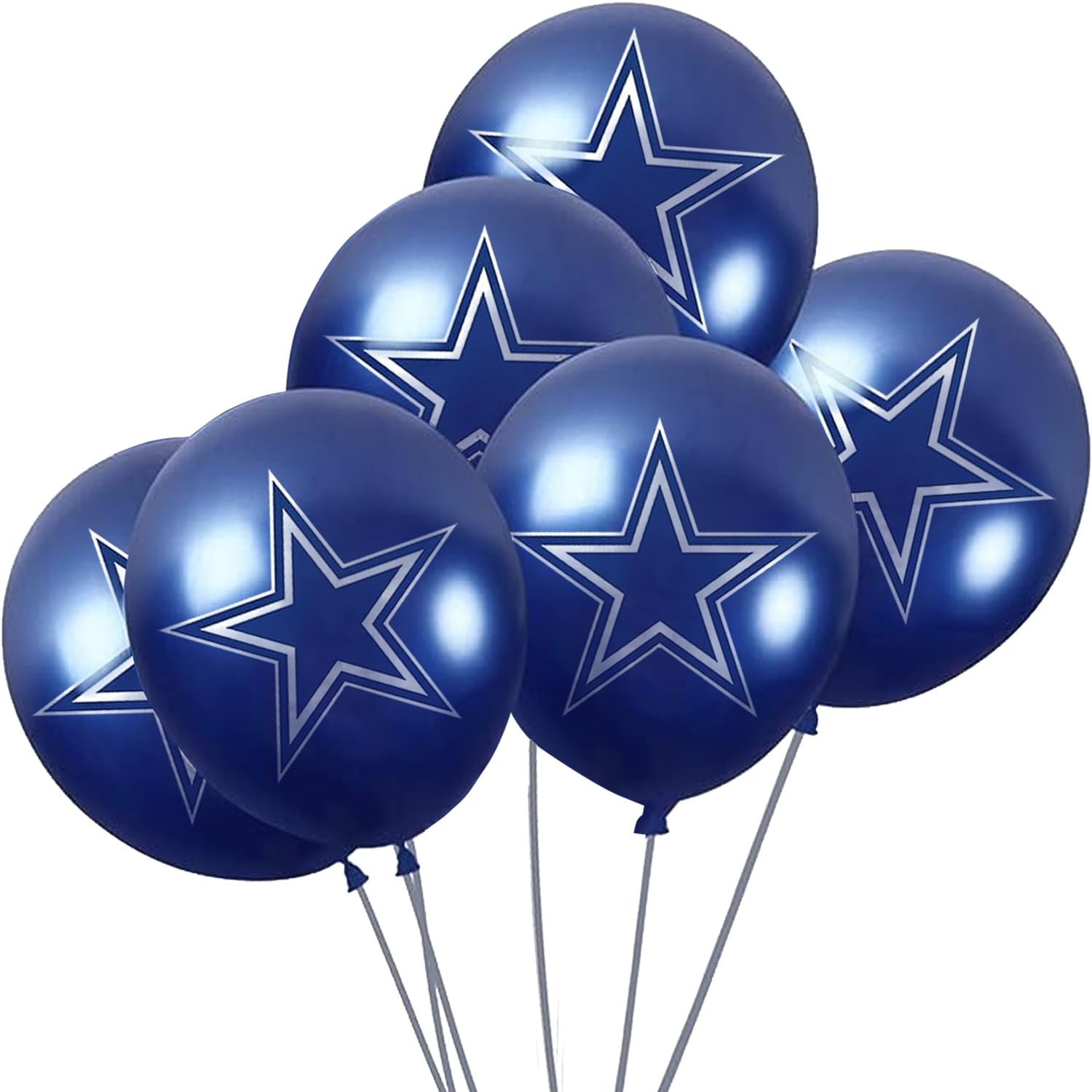 Dallas Cowboys Navy Blue Latex Balloons - 12" (6 Pack) - Unique, Durable & Eye-catching - Perfect For Game Day Parties & Decorations