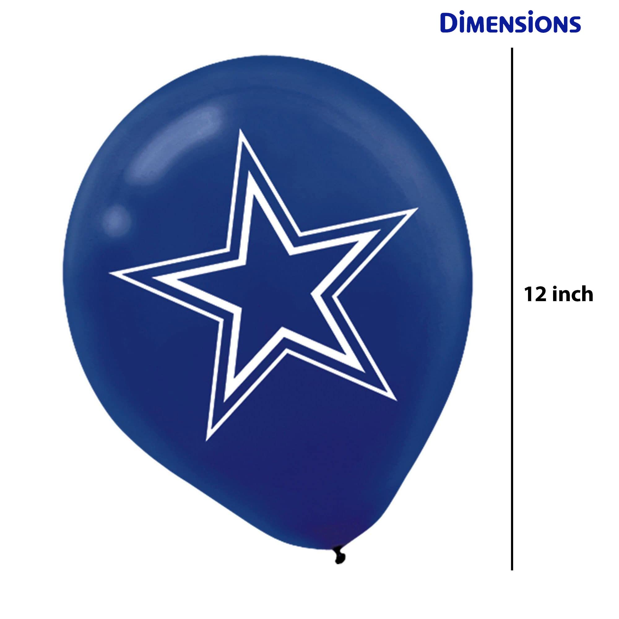 Dallas Cowboys Navy Blue Latex Balloons - 12" (6 Pack) - Unique, Durable & Eye-catching - Perfect For Game Day Parties & Decorations