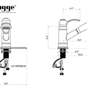Derengge Single Handle Pull Out Kitchen Faucet,UPC cUPC NSF61-9 and AB1953 Oil Rubbed Bronze