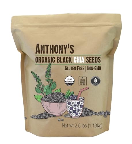 Anthony's Organic Chia Seed, 2.5 lb, Gluten Free, Vegan, Keto Friendly