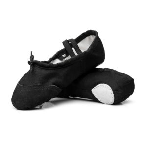 msmax ballet flats for women canvas dance slippers yoga gymnastic shoes for adults black 9 m women