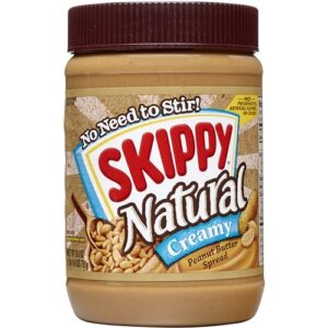 skippy natural peanut butter, creamy, 26.5 oz