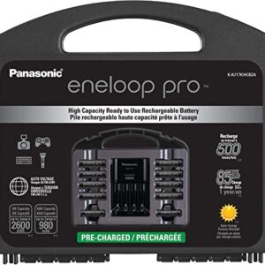 Panasonic K-KJ17KHC82A eneloop pro High Capacity Power Pack, 8AA, 2AAA, with "Advanced" Individual Battery Charger and Plastic Storage Case