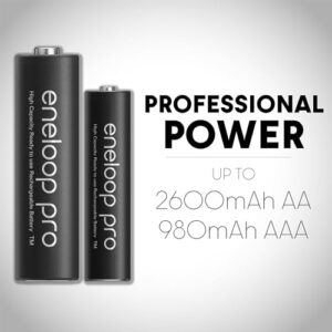 Panasonic K-KJ17KHC82A eneloop pro High Capacity Power Pack, 8AA, 2AAA, with "Advanced" Individual Battery Charger and Plastic Storage Case