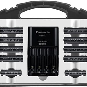 Panasonic K-KJ17KHC82A eneloop pro High Capacity Power Pack, 8AA, 2AAA, with "Advanced" Individual Battery Charger and Plastic Storage Case