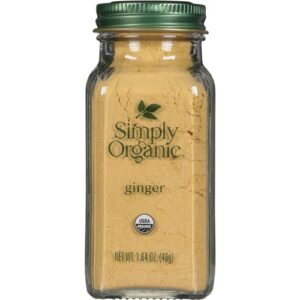 simply organic ground ginger root, 1.64 ounce, non eto, non irradiated, non gmo, complements both sweet & savory dishes