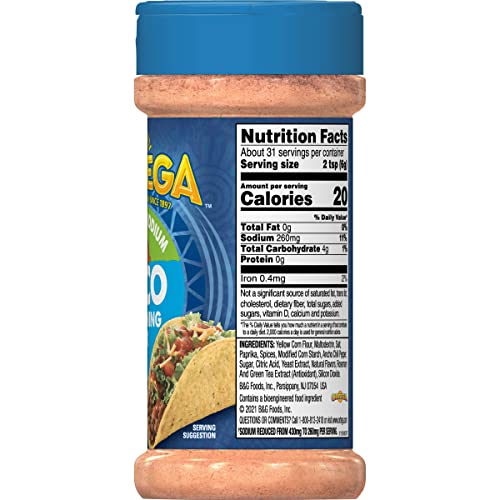 Ortega Seasoning Mix, 40% Less Sodium Taco, 6.5 Ounce