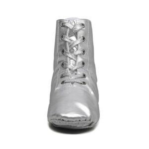 MSMAX Women Jazz Dance Shoes Dancing Ankle Boots for Men Silver 11 M US Women