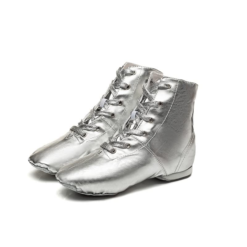 MSMAX Women Jazz Dance Shoes Dancing Ankle Boots for Men Silver 11 M US Women