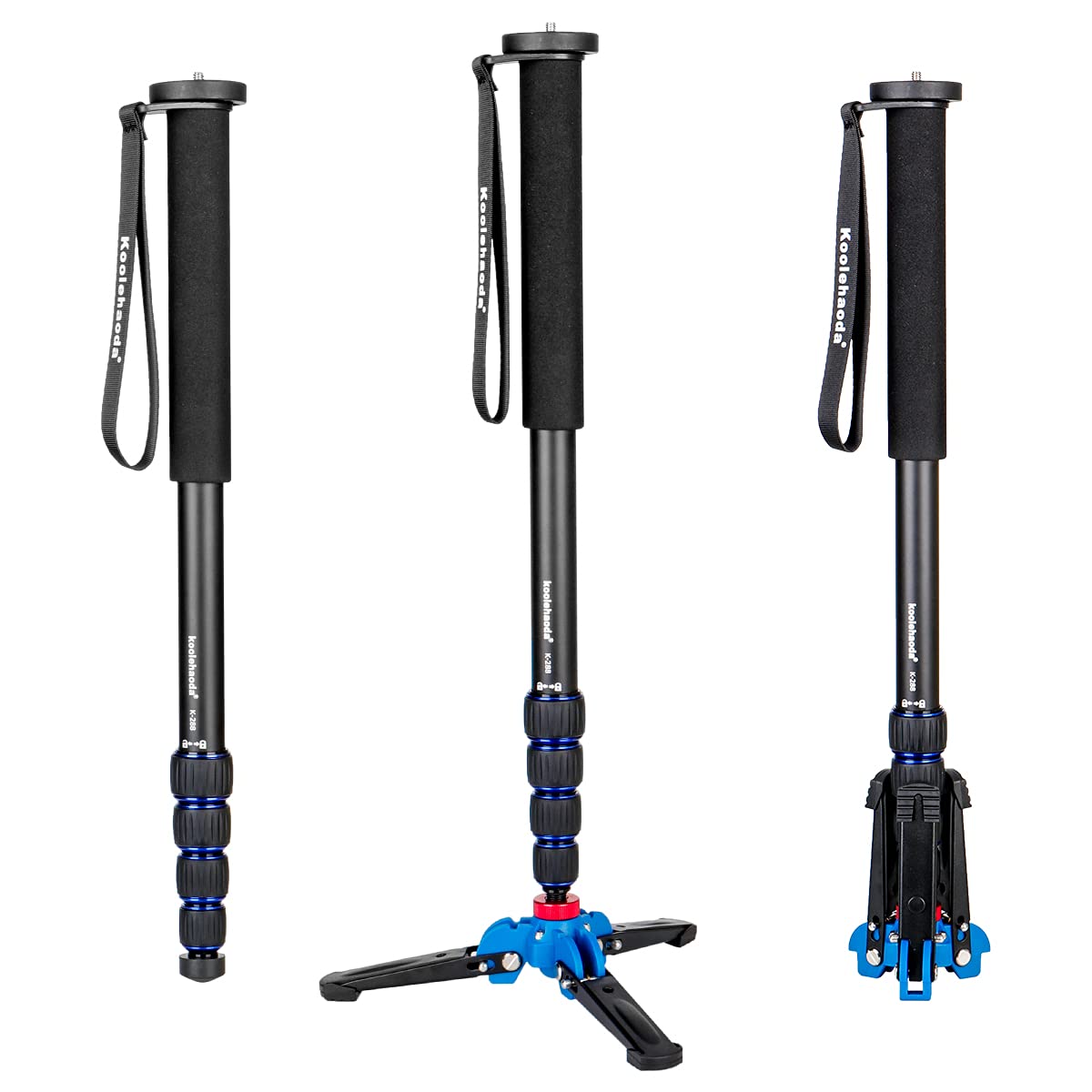 Koolehaoda Professional 65-inch Camera Aluminium Monopod with Folding Three Feet Support Stand