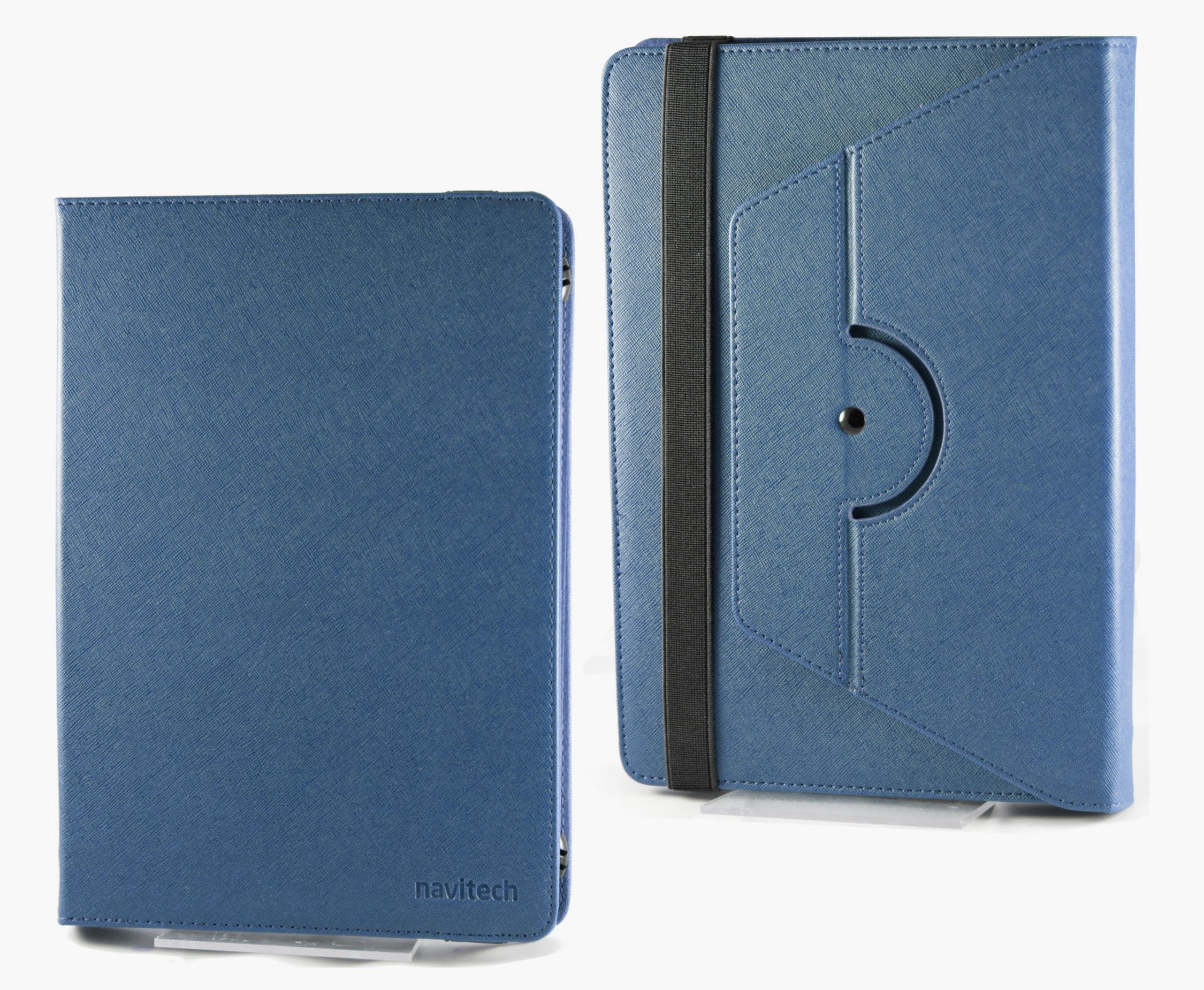 Navitech 7" Blue Leather Book Style Folio Case/Cover & Stylus Pen Compatible with The HP 7 Plus 1301 / HP Slate 7 HD/HP Slate 7 / HP Slate 7 Plus HD/HP Slate 7 VoiceTab