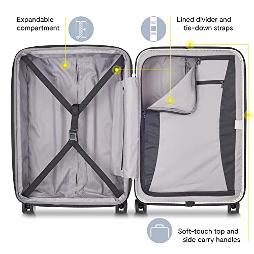 DELSEY Paris Titanium Hardside Expandable Luggage with Spinner Wheels, Silver, Carry-On 19 Inch