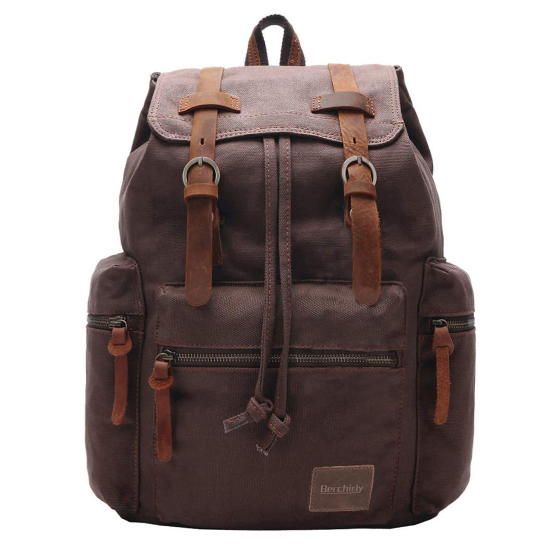 Berchirly Canvas Backpack Men Women Casual Computers Laptop Bags Hiking Rucksack Daypacks