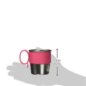 Innobaby Din Din Smart Stainless Steel Cup (9 oz) with Handle for Babies, Toddlers and Kids. BPA Free, Pink , 9.5 Ounce