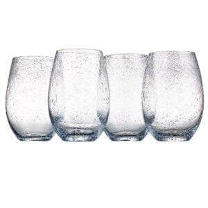 artland iris stemless glasses, clear, set of 4