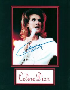 kirkland celine dion, 8 x 10 autograph photo on glossy photo paper