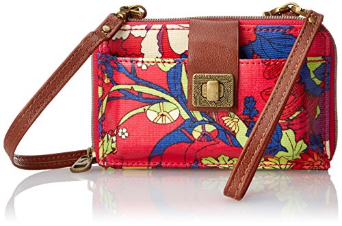 Sakroots Women's Artist Circle Smartphone Crossbody, Hot Pink Flower Power, One Size