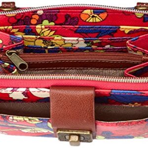 Sakroots Women's Artist Circle Smartphone Crossbody, Hot Pink Flower Power, One Size