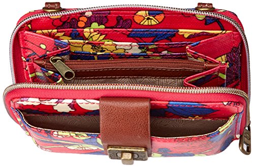 Sakroots Women's Artist Circle Smartphone Crossbody, Hot Pink Flower Power, One Size