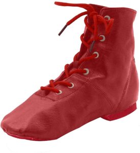 msmax women jazz dance sneakers lace up gymnastic ankle boots for men red 7.5 m us women